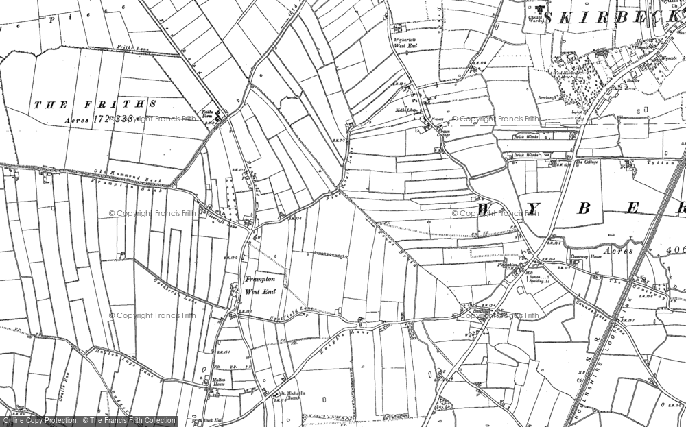 Old Map of Frampton West End, 1887 in 1887