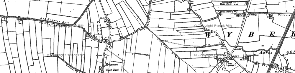 Old map of Frampton West End in 1887