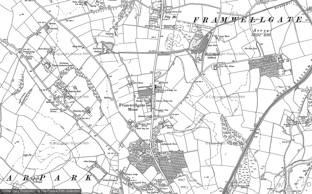 Old Map of Framwellgate Moor, 1895 in 1895