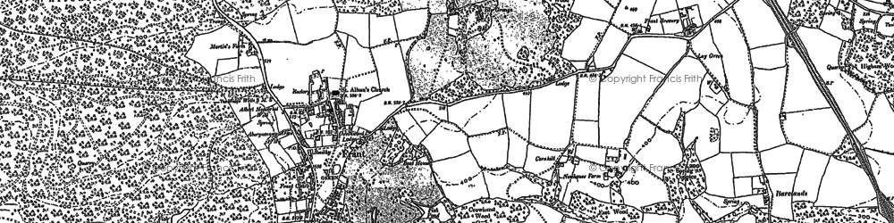 Old map of Sleeches Cross in 1897