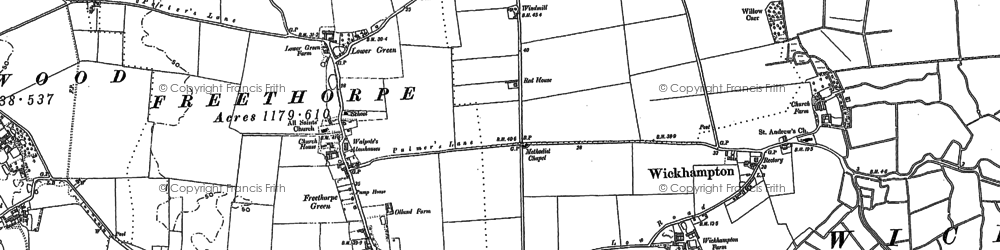 Old map of Freethorpe in 1884