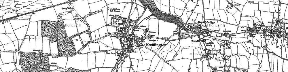 Old map of Fremington in 1886