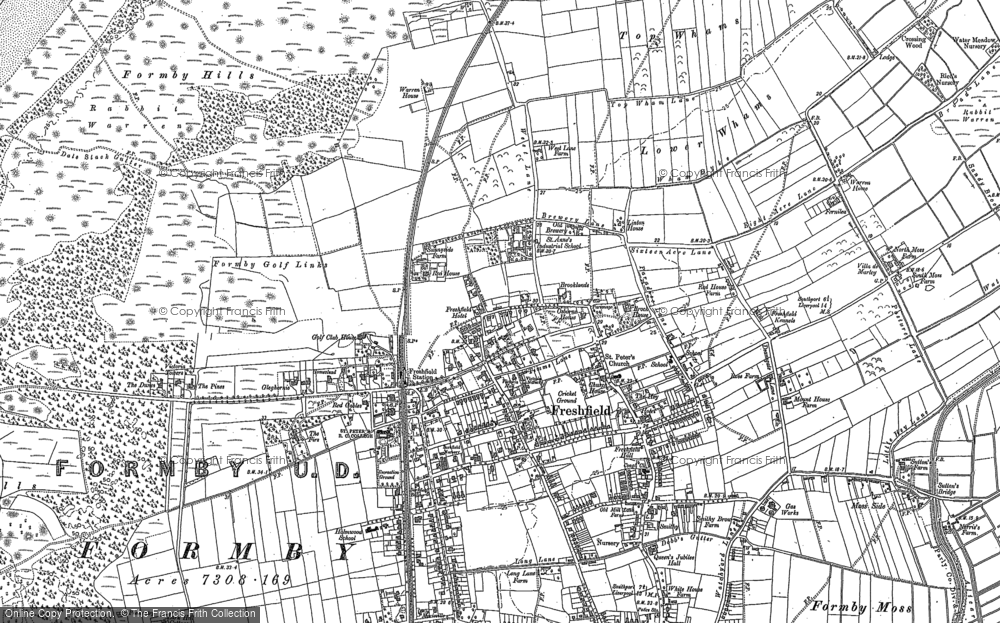 Old Map of Historic Map covering Downholland Brook in 1906