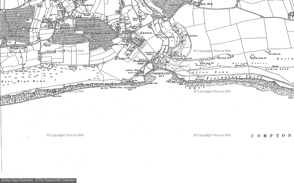Old Map of Freshwater Bay, 1907 in 1907