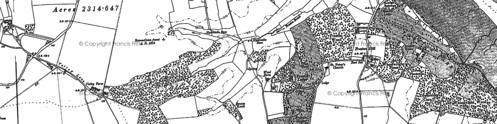 Old map of Freston in 1881