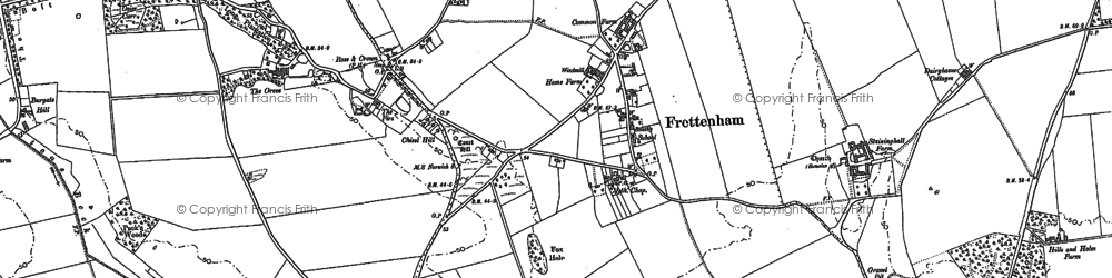 Old map of Frettenham in 1882