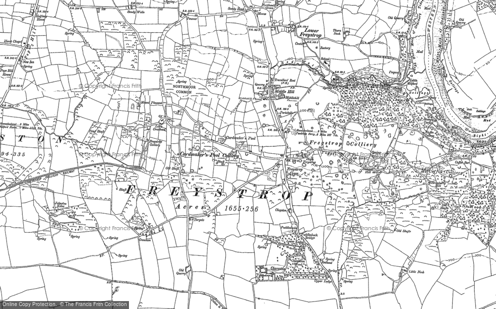 Old Map of Historic Map covering Clareston in 1888