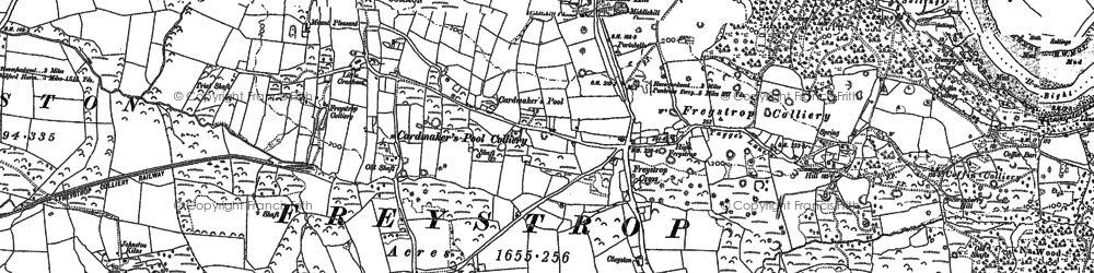Old map of Middle Hill in 1888