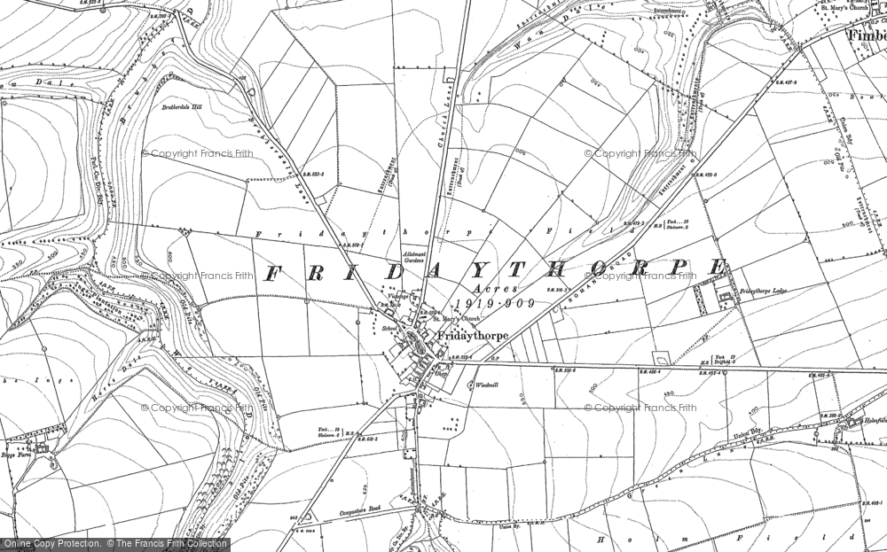 Old Map of Fridaythorpe, 1891 in 1891