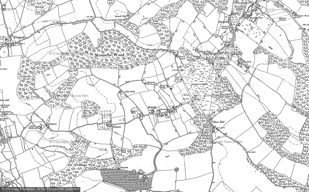 Old Map of Historic Map covering Goddards in 1897