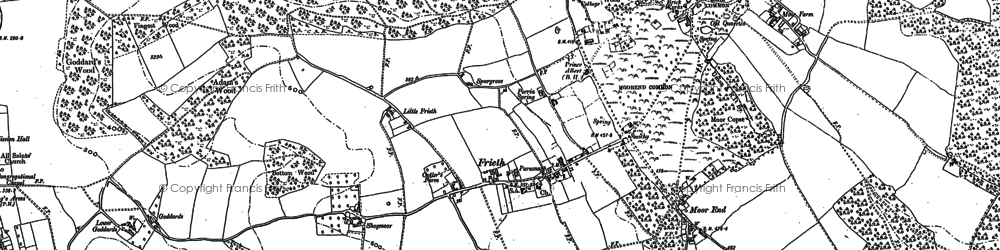 Old map of Goddards in 1897