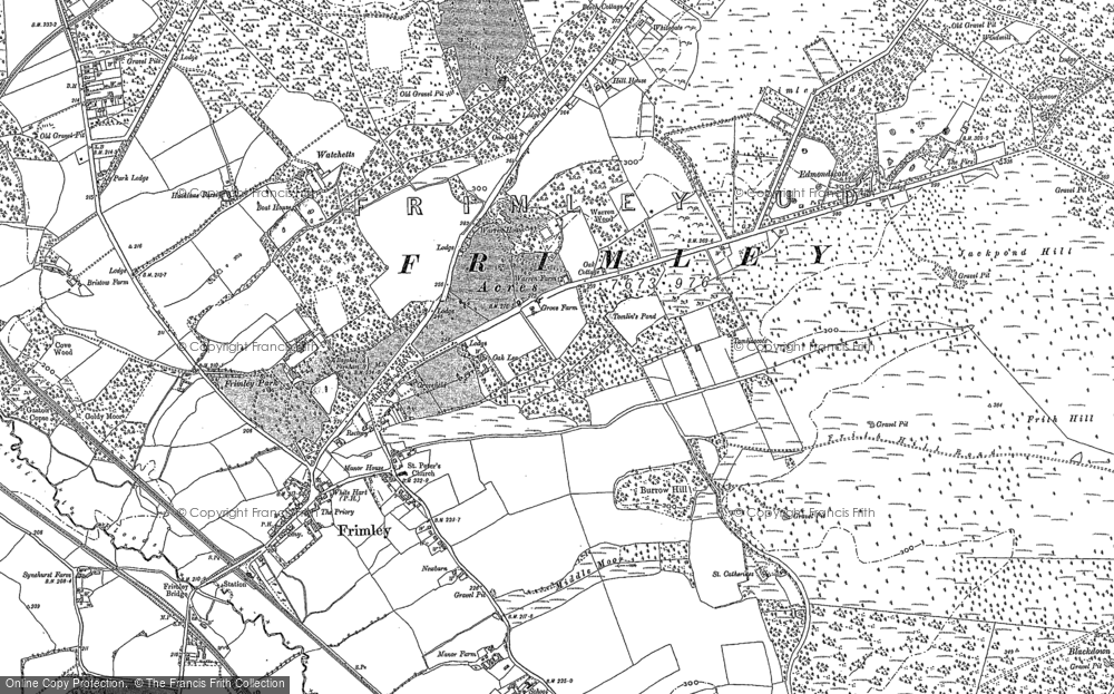 Old Map of Frimley, 1913 - 1918 in 1913