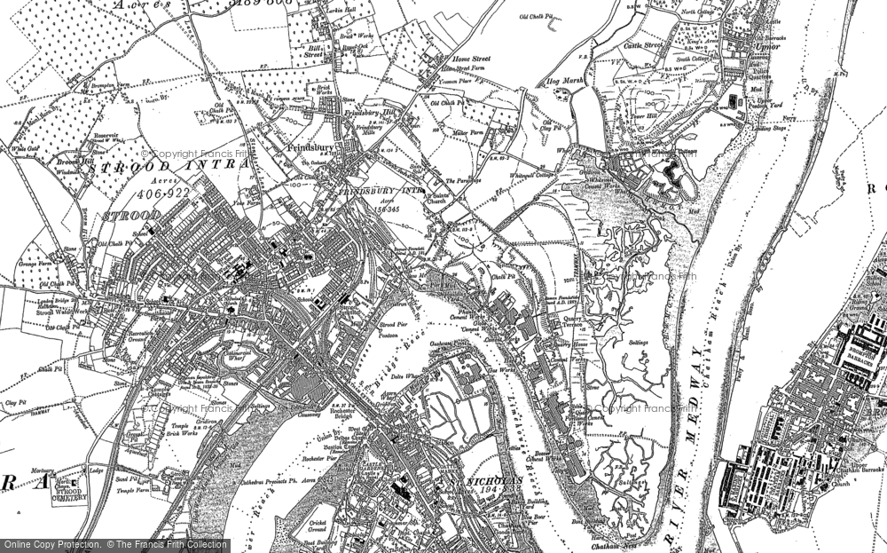 Old Map of Historic Map covering Troy Town in 1895