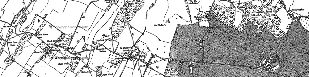 Old map of Frinsted in 1896