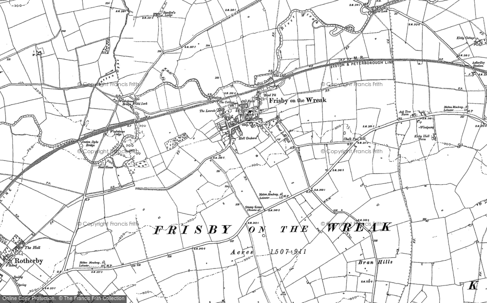 Old Map of Frisby on the Wreake, 1883 - 1884 in 1883