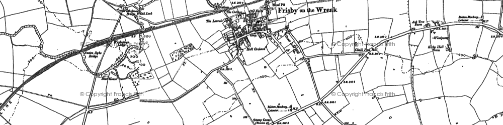 Old map of Frisby on the Wreake in 1883
