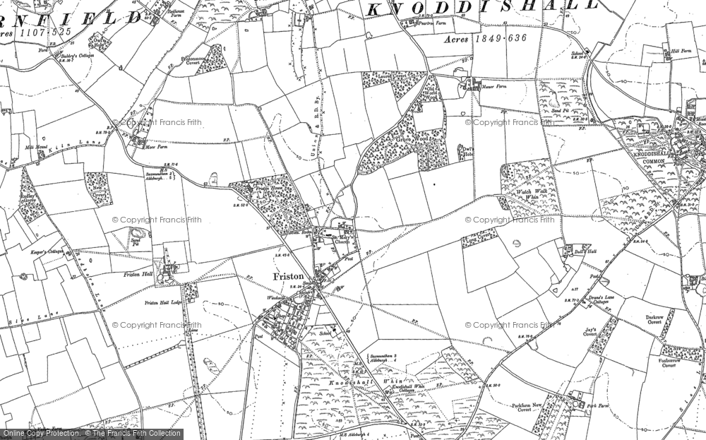 Old Map of Historic Map covering Black Heath Wood in 1882