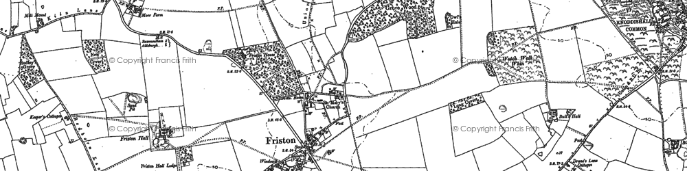 Old map of Friston in 1882