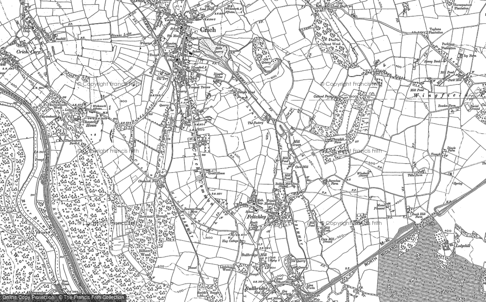 Old Map of Fritchley, 1879 in 1879