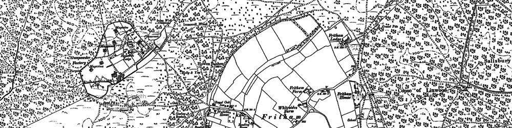 Old map of Bramshaw Telegraph in 1895