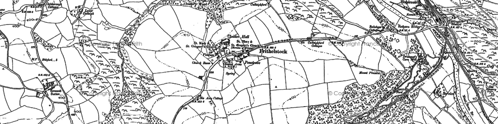 Old map of Frithelstock in 1886