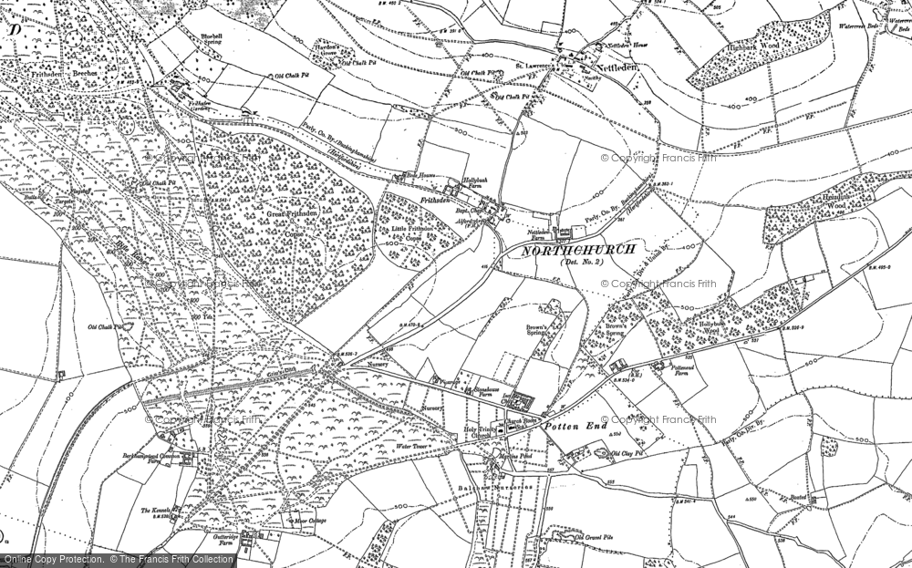Old Map of Historic Map covering Brickkiln Cott in 1897