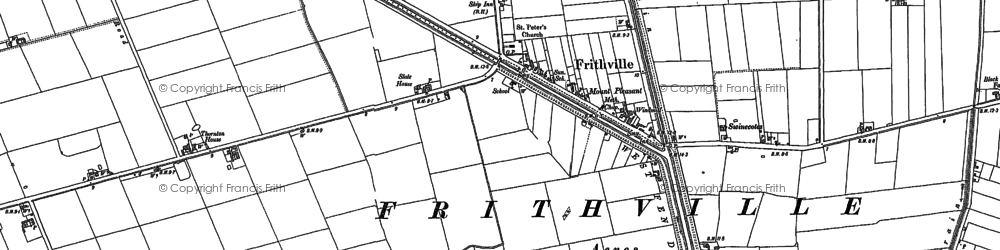Old map of Fishtoft Drove in 1887