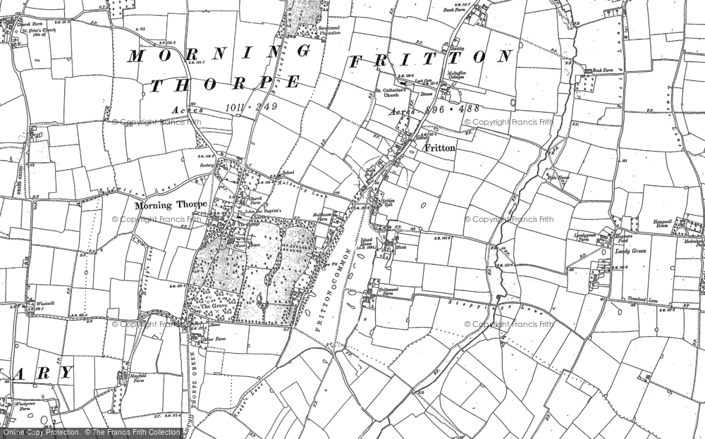 Old Map of Fritton, 1881 - 1883 in 1881