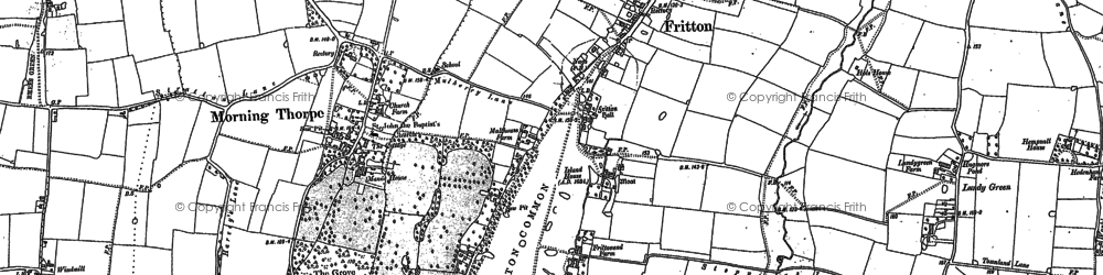 Old map of Fritton in 1881