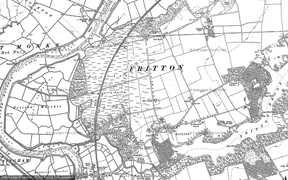 Old Map of Historic Map covering Bell Hill in 1884