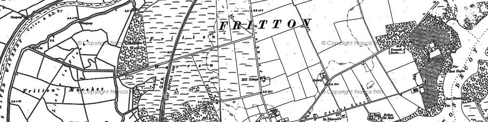 Old map of Fritton in 1884