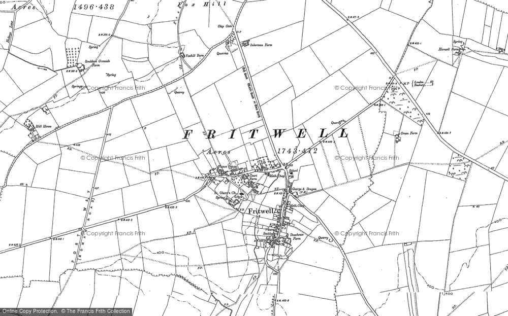 Old Map of Fritwell, 1898 in 1898