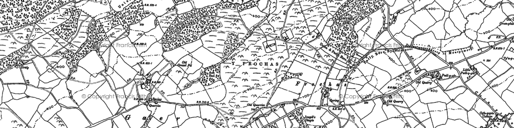Old map of Frochas in 1884