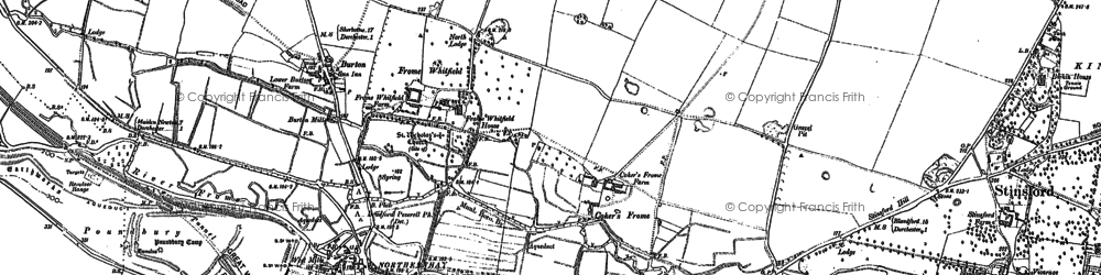 Old map of Frome Whitfield in 1886