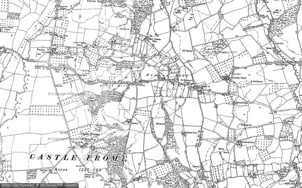 Old Map of Historic Map covering Fox Hill in 1886