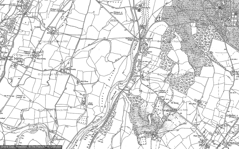 Old Map of Fron, 1884 in 1884