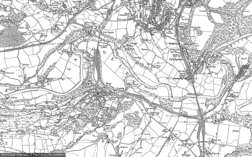 Old Map of Historic Map covering Cefn-bychan in 1898