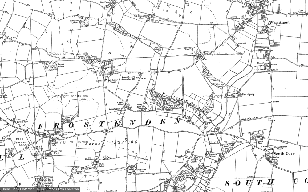 Old Map of Historic Map covering Barnaby Green in 1883