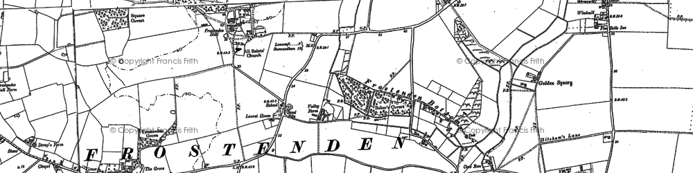 Old map of Clay Common in 1883