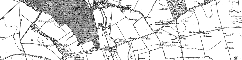 Old map of Basan Hill in 1885