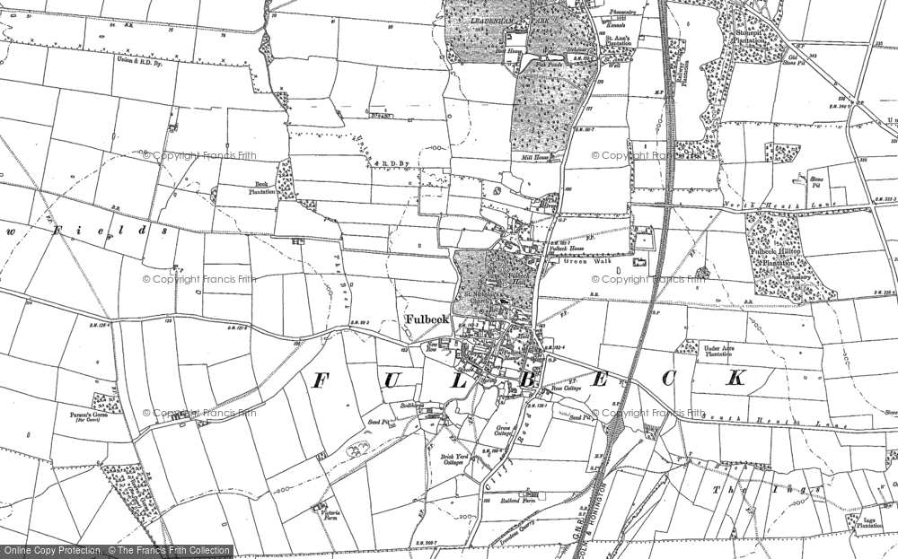 Old Map of Fulbeck, 1886 in 1886