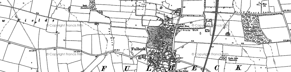 Old map of Fulbeck in 1886