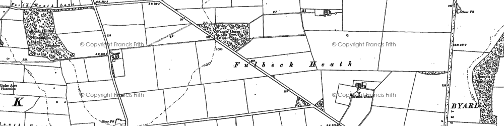 Old map of Leadenham Heath in 1886