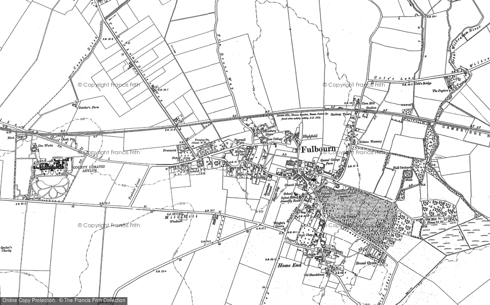 Old Map of Fulbourn, 1885 - 1886 in 1885