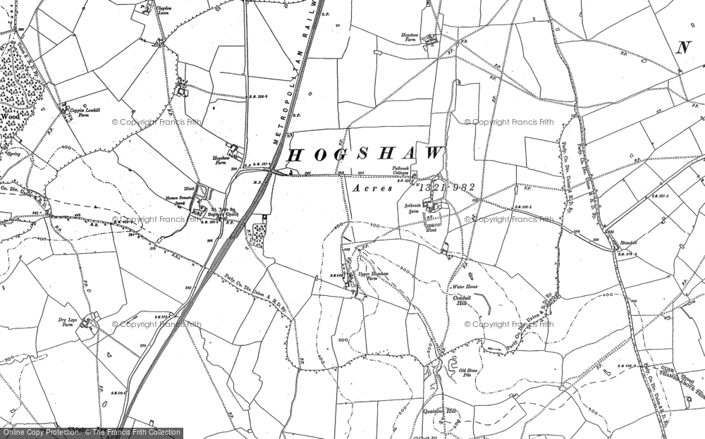 Old Map of Historic Map covering Bernwood Jubilee Way in 1898