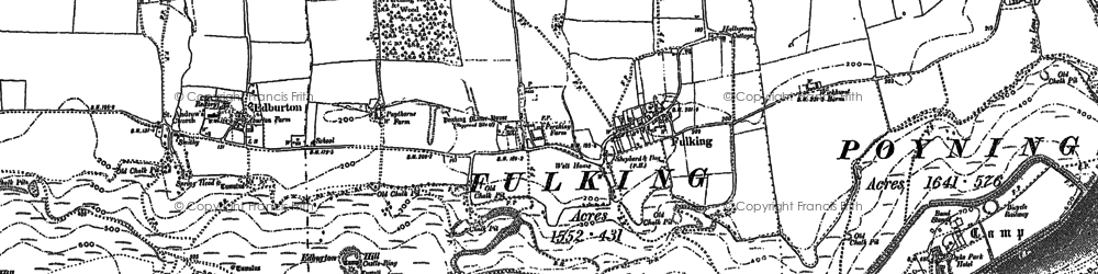 Old map of Wickhurst Barns in 1896