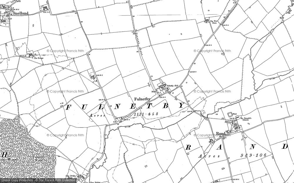 Old Map of Fulnetby, 1886 in 1886