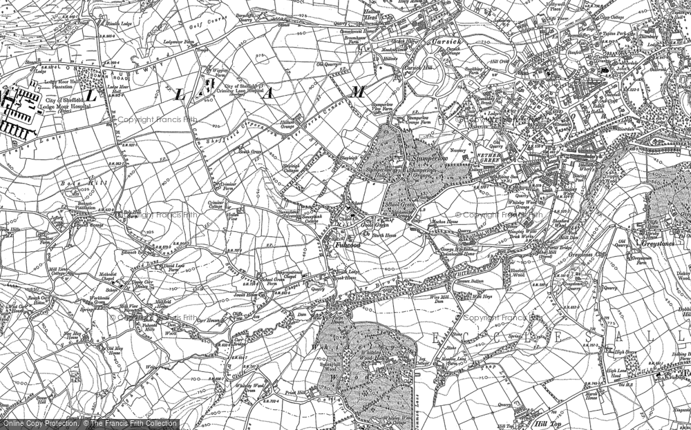 Old Map of Historic Map covering Ecclesall in 1892