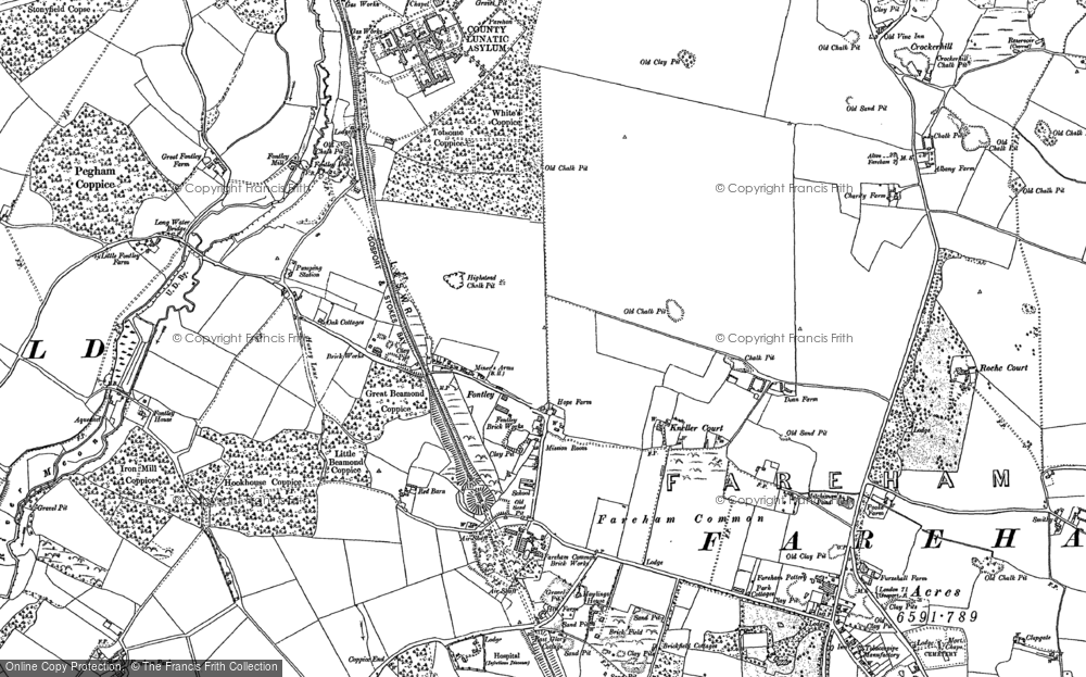 Old Map of Historic Map covering Crockerhill in 1895
