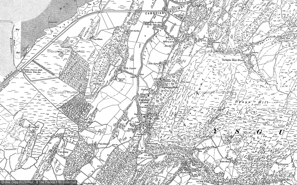 Old Map of Historic Map covering Ynys Greigiog in 1900